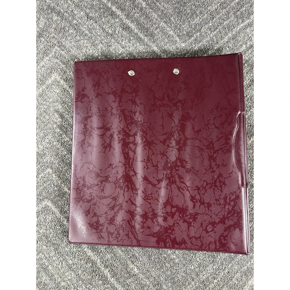 Vintage 1996 Mead Trapper Keeper XL Maroon Binder Notebook 90s w/Folder